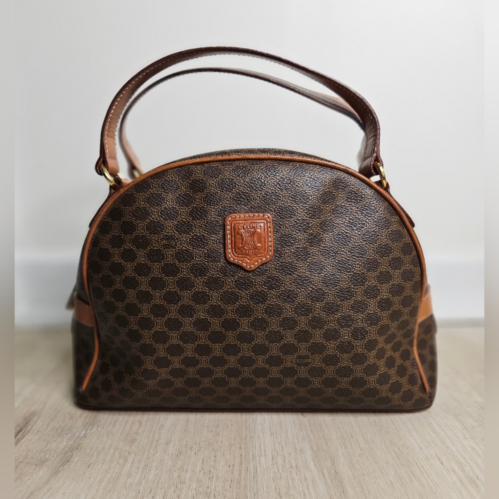 CELINE Vintage Macadam Blason Handbag Dome shaped